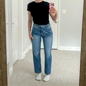 Forever-21 high waisted button fly premium denim jeans no holes 28